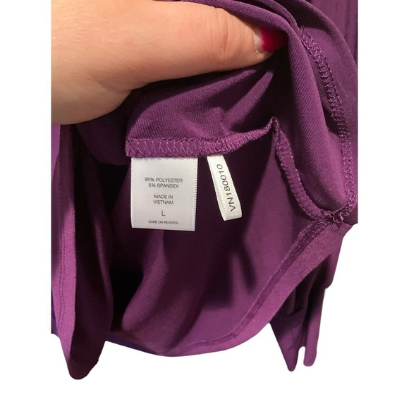 NY and Company Blouse Top Women's Size L Purple Long Sleeve Turtle Neck Pullover - Picture 4 of 5